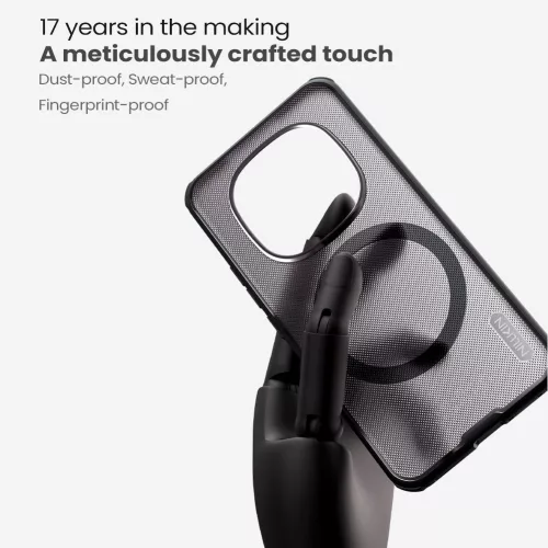 Nillkin Super Frosted PRO Xiaomi Redmi Note 15 Pro 5G mágneses műanyag hátlap tok, átlátszó-fekete
