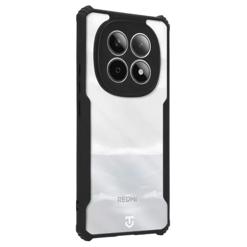 Tactical Quantum Stealth Xiaomi Redmi Note 15 hátlap tok megerősített sarokkal, átlátszó/fekete