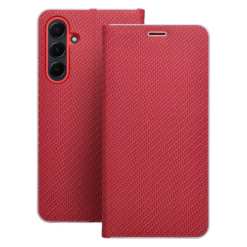 Luna Book Carbon Xiaomi Redmi Note 15 / Poco M8 5G flip tok kártyatartóval, piros