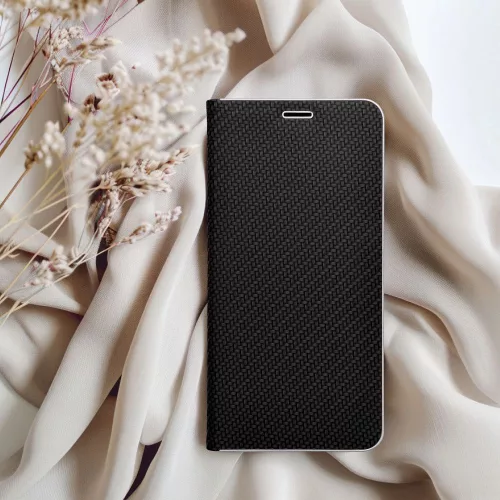 Luna Book Carbon Xiaomi Redmi Note 15 / Poco M8 5G flip tok kártyatartóval, fekete