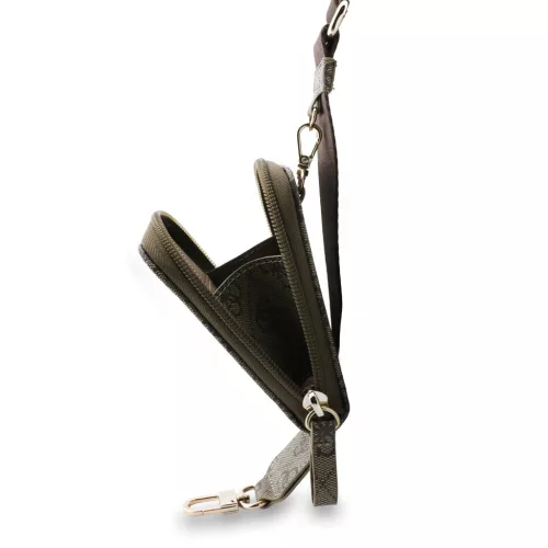 Guess Crossbody Strap PU 4G Metal Logo vállpánt / univerzális pánt pénztárcával, telefonra rögzíthető, barna