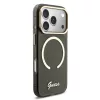 Guess IML Glitter Script Strap Apple iPhone 17 Pro Max csillámos hátlap tok karpánttal, MagSafe, fekete-arany