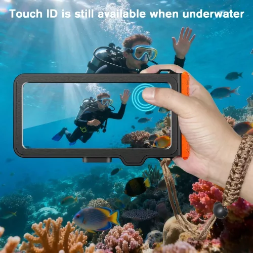 Tech-Protect IPX8 Pro univerzális vízálló telefon tok, fekete-narancs