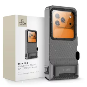   Tech-Protect IPX8 Pro univerzális vízálló telefon tok, fekete-szürke