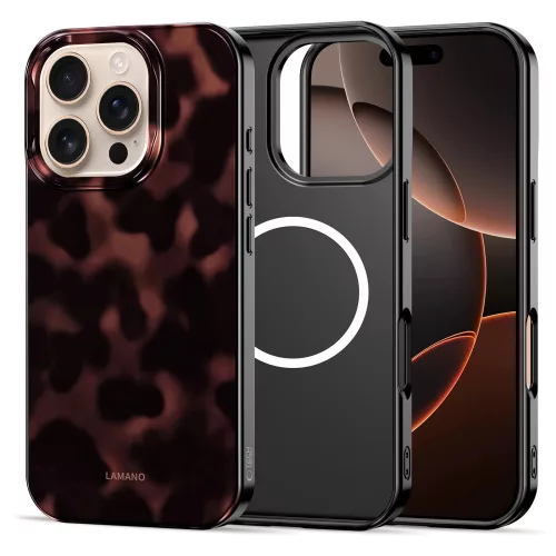 Tech-Protect Lamano Apple iPhone 16 Pro hátlap tok, MagSafe, Panther, fekete