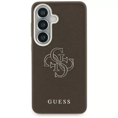 Guess Grained Big 4G Metal Logo Samsung Galaxy S26 Plus tok, barna