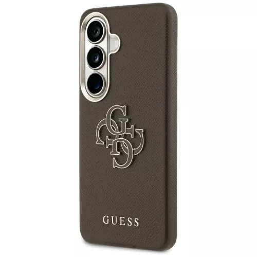 Guess Grained Big 4G Metal Logo Samsung Galaxy S26 Plus tok, barna