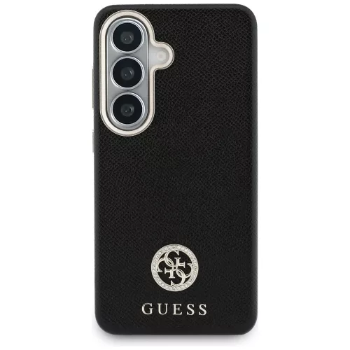 Guess Rhinestone Round Logo Samsung Galaxy S26 mágneses tok, MagSafe, fekete