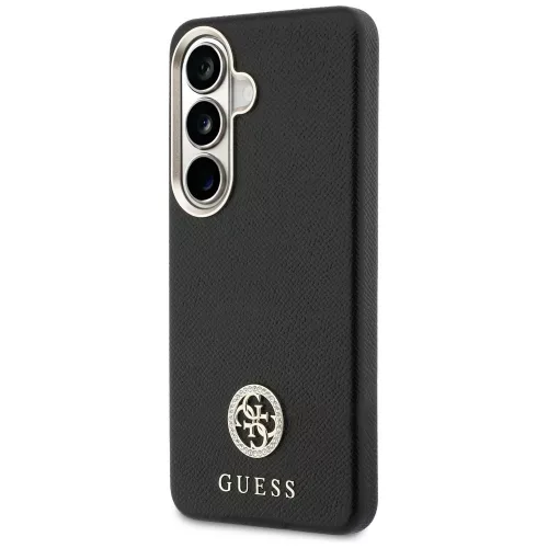 Guess Rhinestone Round Logo Samsung Galaxy S26 mágneses tok, MagSafe, fekete