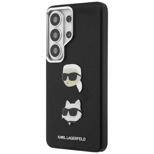 Karl Lagerfeld Saffiano Double Heads Metal Samsung Galaxy S26 Ultra tok, fekete