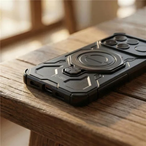 Tech-Protect Tacticstand Xiaomi Poco F8 Ultra műanyag tok kitámasztóval, fekete
