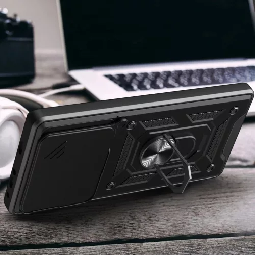 Tech-Protect Camshield Pro Xiaomi Poco F8 Ultra strapabíró tok kameravédelemmel, kitámasztóval, fekete