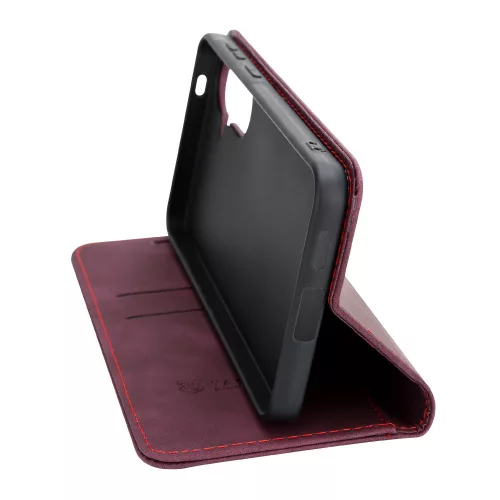 Tactical Xproof Samsung Galaxy A37 flip/oldalra nyíló tok, bordó