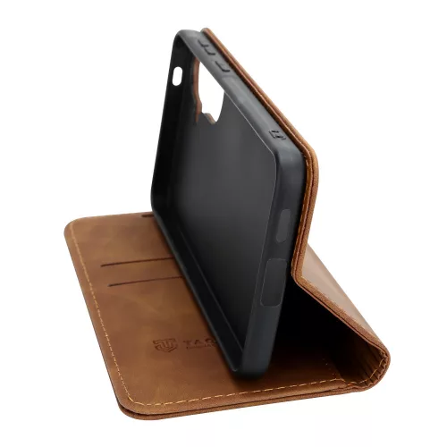 Tactical Xproof Samsung Galaxy A37 flip/oldalra nyíló tok, barna