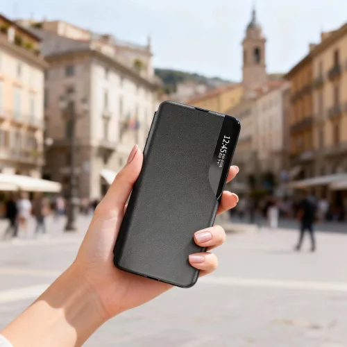 Tech-Protect Smart View Samsung Galaxy A37 flip / kinyitható tok, fekete
