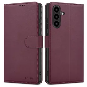   Tech-Protect Wallet Samsung Galaxy A37 flip / kinyitható tok, bordó
