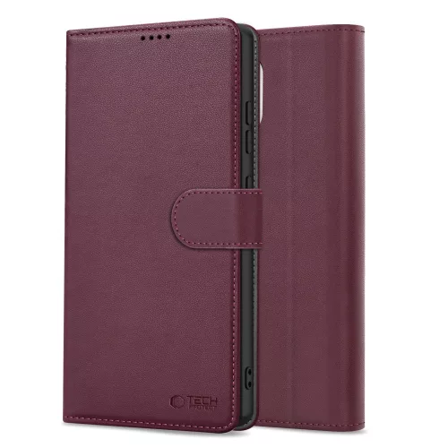 Tech-Protect Wallet Samsung Galaxy A37 flip / kinyitható tok, bordó