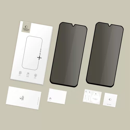 Tech-Protect GLASS SPY+ Privacy Samsung Galaxy A37 / Galaxy A57 kijelzővédő üvegfólia, betekintésgátló, fekete (2db)