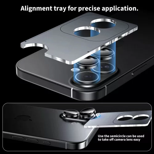 Tech-Protect Camring FIT+ Samsung Galaxy A37 / Galaxy A57 kameravédő üvegfólia, fekete