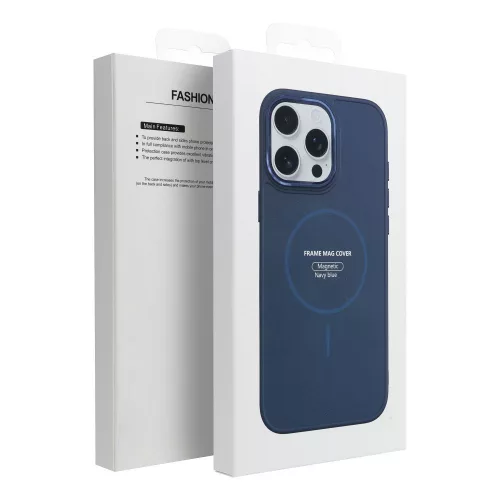Frame Mag Samsung Galaxy A37 hátlap tok kameravédő peremmel, MagSafe, kék