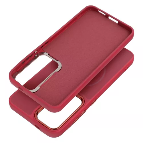 Frame Mag Samsung Galaxy A37 hátlap tok kameravédő peremmel, MagSafe, magenta