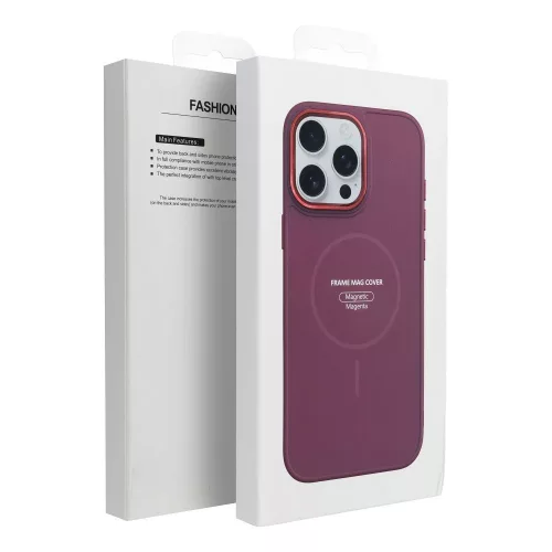 Frame Mag Samsung Galaxy A37 hátlap tok kameravédő peremmel, MagSafe, magenta