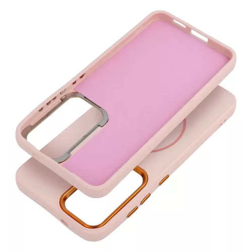 Frame Mag Samsung Galaxy A37 hátlap tok kameravédő peremmel, MagSafe, rózsaszín