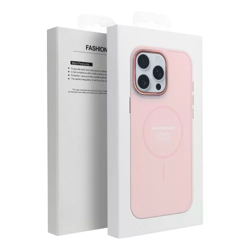 Frame Mag Samsung Galaxy A37 hátlap tok kameravédő peremmel, MagSafe, rózsaszín