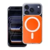 Clear Fusion Mag Samsung Galaxy A57 hátlap tok, MagSafe, narancs