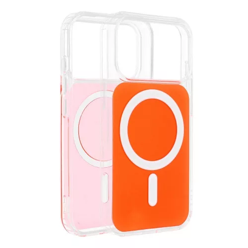 Clear Fusion Mag Samsung Galaxy A57 hátlap tok, MagSafe, narancs