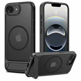   Tech-Protect Magcrack Apple iPhone 17e / iPhone 16e mágneses tok kitámasztóval, MagSafe, fekete