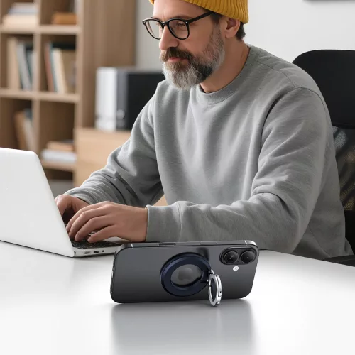 Tech-Protect MMR500 mágneses telefon tartó gyűrű, MagSafe, kék-ezüst