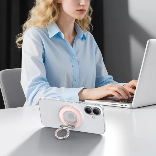 Tech-Protect MMR500 mágneses telefon tartó gyűrű, MagSafe, rózsaszín-ezüst