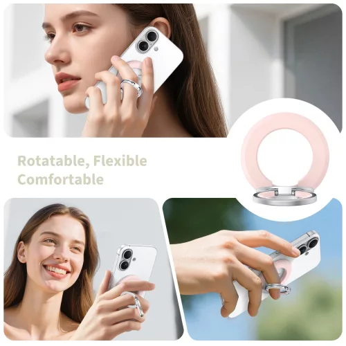 Tech-Protect MMR500 mágneses telefon tartó gyűrű, MagSafe, rózsaszín-ezüst