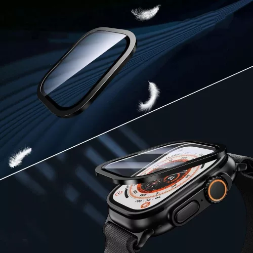 Tech-Protect Glass Ring Apple Watch Ultra 4 / 3 / 2 / 1 49mm tempered glass kijelzővédő fólia csomag, fekete (2db)