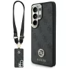 Guess 4G Big Rhinestone Triangle Strap Samsung Galaxy S26 Ultra mágneses tok pánttal, MagSafe, fekete