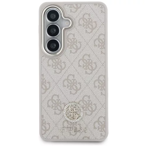 Guess 4G Big Rhinestone Triangle Strap Samsung Galaxy S26 mágneses tok pánttal, MagSafe, rózsaszín