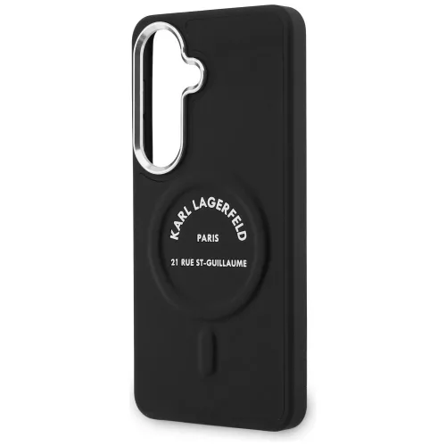 Karl Lagerfeld Embossed Ring RSG Logo Samsung Galaxy S26 Plus mágneses tok, MagSafe, fekete