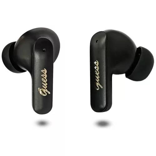 Guess Script Metal Logo vezeték nélküli bluetooth fülhallgató, fekete