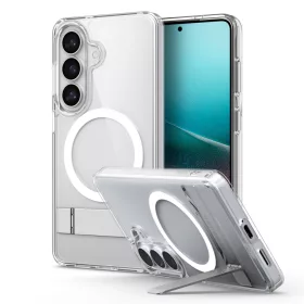   Spigen Ultra Hybrid S MagFit Samsung Galaxy S26 tok, MagSafe, Clear White, átlátszó-fehér