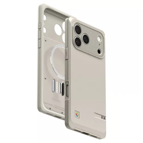 Spigen Classic LS Apple iPhone 17 Pro Max tok, MagSafe, Stone, szürke