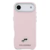 Karl Lagerfeld PU Karl and Choupette Heads Pins Apple iPhone Air (2025) mágneses tok, MagSafe, rózsaszín-ezüst