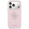 Guess PU Resin Logo Apple iPhone 17 Pro Max tok kameravédő peremmel, rózsaszín-arany