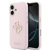 Guess PU Resin Logo Apple iPhone 17 tok kameravédő peremmel, rózsaszín-arany
