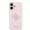 Guess PU Resin Logo Apple iPhone 17 tok kameravédő peremmel, rózsaszín-arany