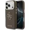 Guess PU Resin Logo Apple iPhone 17 Pro tok kameravédő peremmel, barna-arany