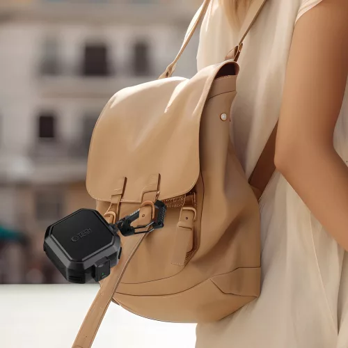 Tech-Protect Carbonox Samsung Galaxy Buds 4 / Buds 4 Pro ütésálló tok megerősített sarokkal, karabinerrel, fekete
