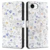 Tech-Protect Wallet Apple iPhone 17e / 16e flip / kinyitható tok, virág minta, fehér