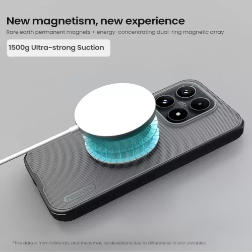 Nillkin Super Frosted PRO Xiaomi 17 mágneses műanyag hátlap tok, MagSafe átlátszó-fekete