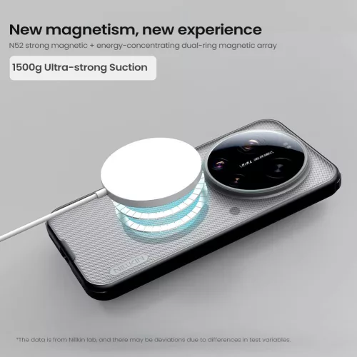 Nillkin Super Frosted PRO Xiaomi 17 Ultra mágneses műanyag hátlap tok, MagSafe átlátszó-fekete